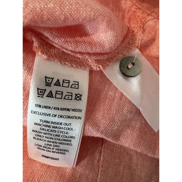 Calypso St Barth New‎ Coral Linen Blend Shirt Dress Size M - Picture 7 of 7